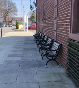 benches on side of building